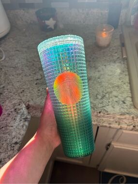 Starbucks Iridescent Teal Green Studded Tumbler